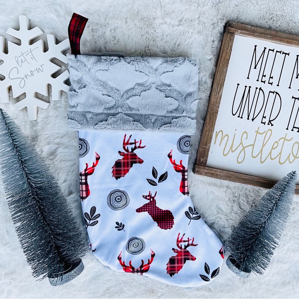 Deer Minky Stockings
